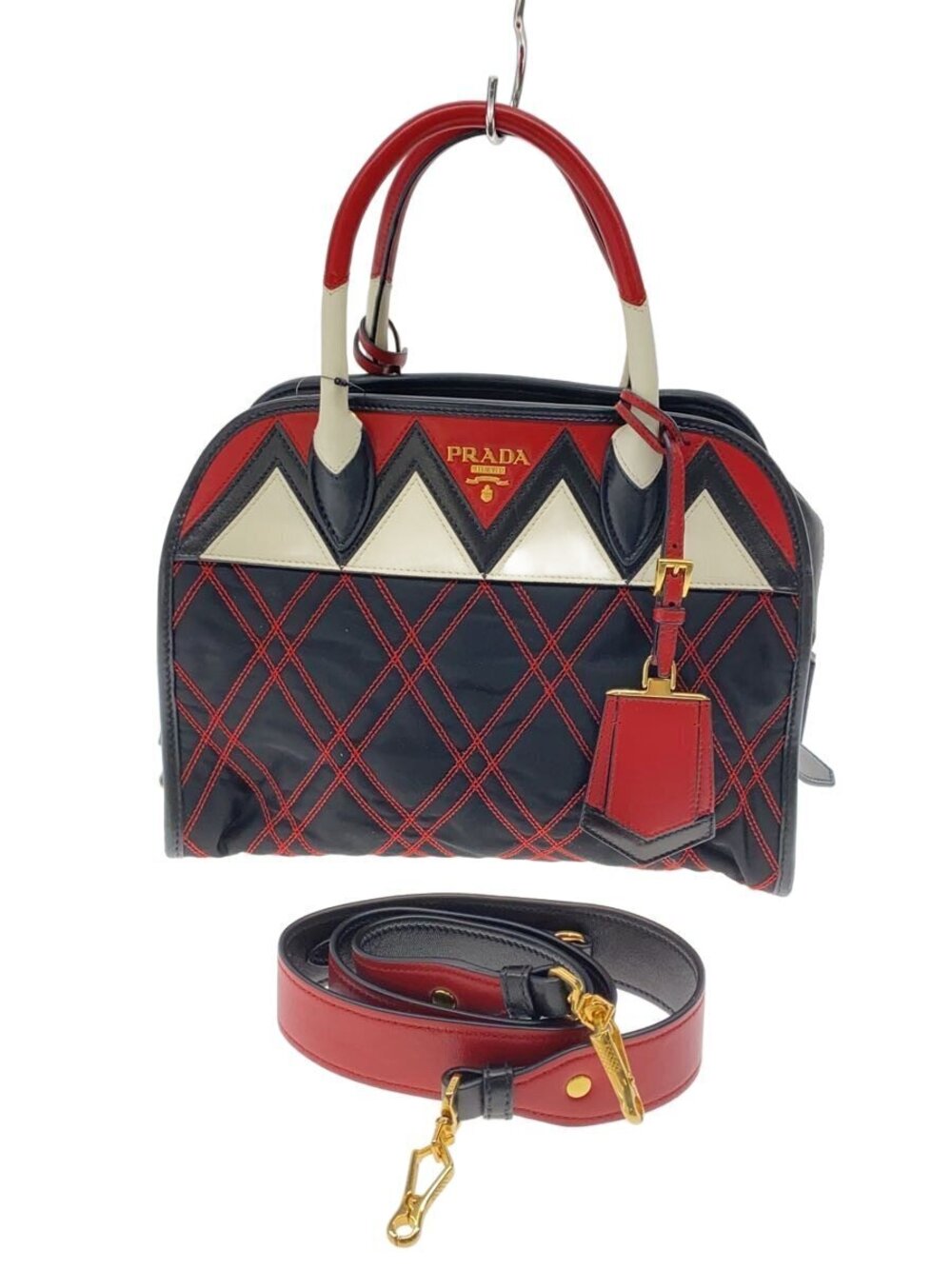 Prada Leather Handbag Black Solid